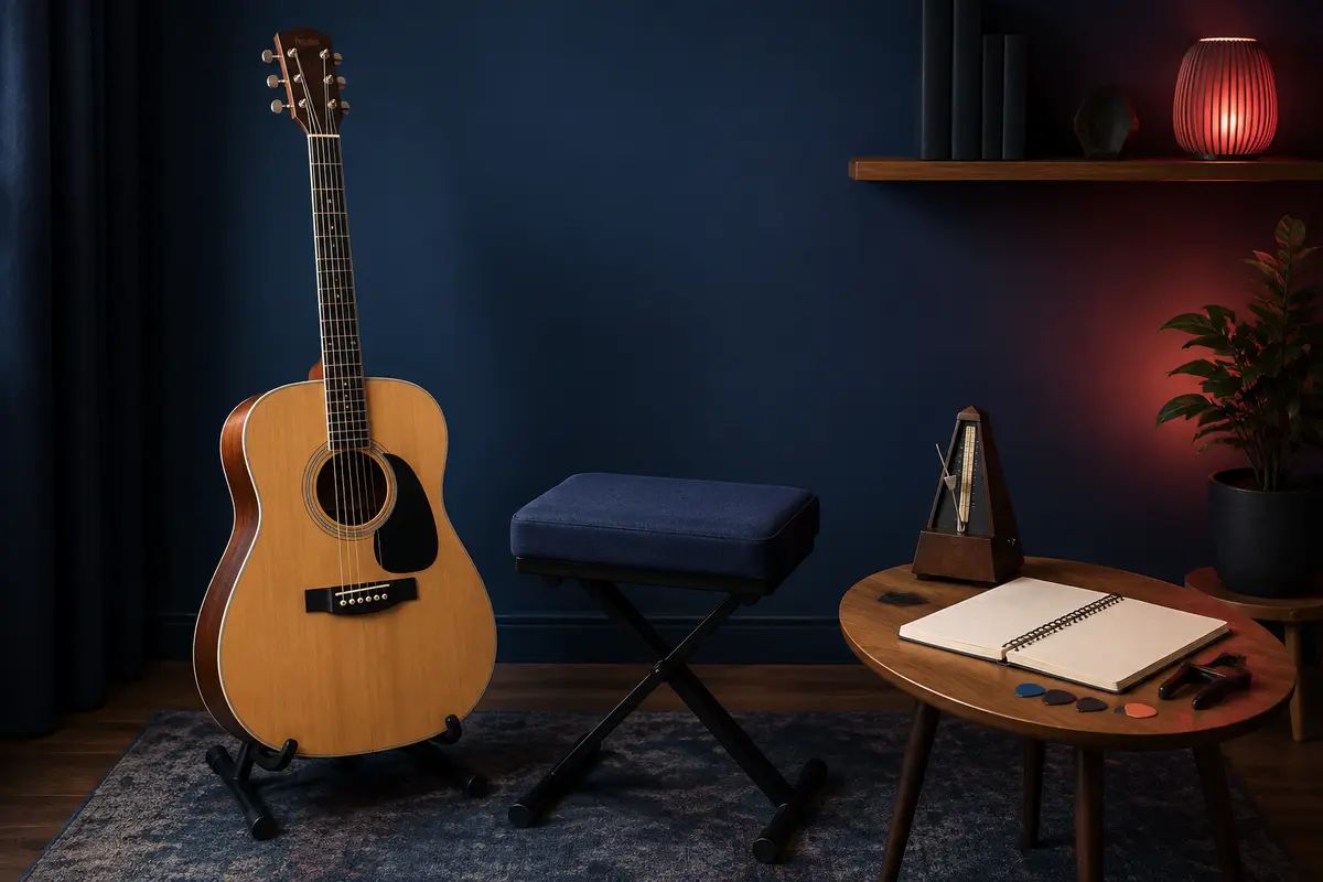 Başlangıç gitar dersi çalışma alanı