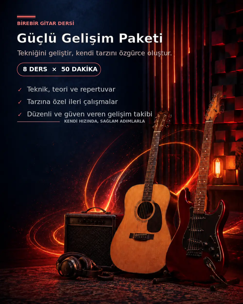 Güçlü Gelişim Paketi kampanyalı birebir gitar dersi